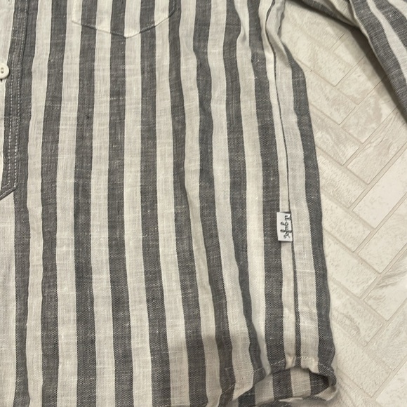 Il Gufo Gray and White linen shirt, size 4 - Picture 4 of 5